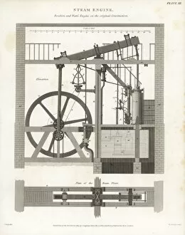 Abrahamrees Collection: Matthew Boulton and James Watts steam engine, 1776