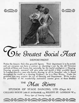 1928 Print: Max Rivers Studios of Stage Dancing Advertisement