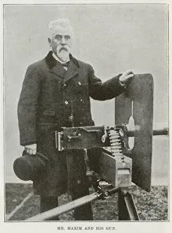Machine Gun History Prints: Maxim and his machine gun
