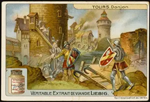 Medieval Donjon Print - Castle Fortress Illustration