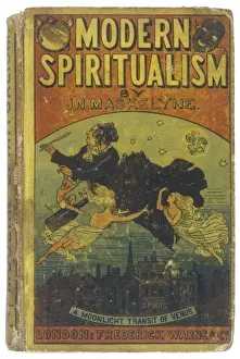 Prints of Helped by Katie King, Agnes Nichol, the second Mrs Guppy, flies through the night sky over northern London, to land heavily where she has been summoned at a seance Guppy Prints: Mediumship Print: Katie King in Flight over Northern London