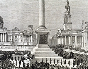 Meeting of workers unemployed in Trafalgar Square. London Meeting of workers unemployed in Trafalgar Square. London