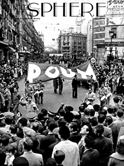 Members of the POUM march through Barcelona; Spanish Civil W Members of the POUM march through Barcelona; Spanish Civil W