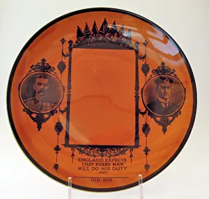 Memorial Plate - Portraits of Kitchener and Jellicoe Memorial Plate - Portraits of Kitchener and Jellicoe
