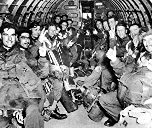 Men of the British First Airborne Division in a glider; Seco Men of the British First Airborne Division in a glider; Seco