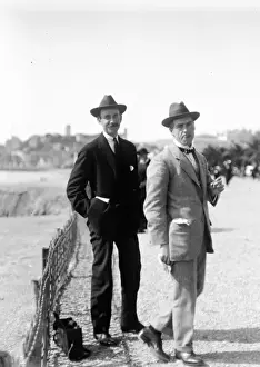 Two men on the seafront at Cannes, 1913 Print