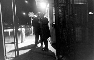 Men at a checkpoint, Berlin, Germany Men at a checkpoint, Berlin, Germany