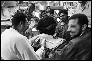 Men playing dominoes near Alexandria, Egypt Men playing dominoes near Alexandria, Egypt