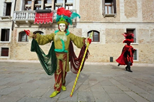 Men wearing Venice Carnival Costumes Men wearing Venice Carnival Costumes