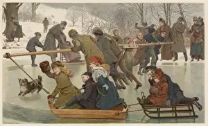 Winter Recreational Activities Prints: Merry Go Round on Ice