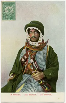 Vintage Middle East Images Prints: A Middle Eastern Bedouin Man
