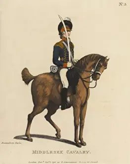 Thomas Rowlandson Aquatint Prints: Middlesex Cavalry