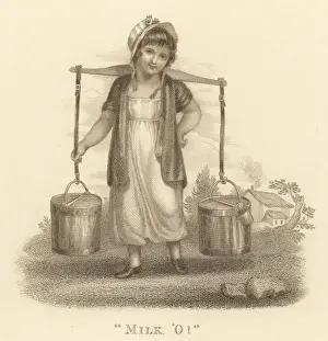 Milkmaid Art Prints: Milkmaid with Pails