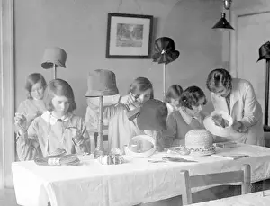 Early 1930s London Schoolgirls in Millinery Class Print