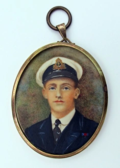 Miniature - Young Naval Officer wearing a DSO ribbon Miniature - Young Naval Officer wearing a DSO ribbon