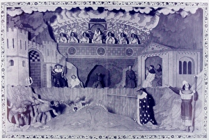 Miracle Play showing Saladin on the way to Hell, 1910 Miracle Play showing Saladin on the way to Hell, 1910
