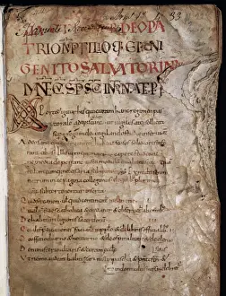 Medieval Manuscript Page Prints: Miscellaneous Codex. 11th century. Detail