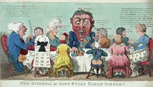 Miss Hibernia at John Bulls family dinner