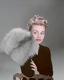 Young Fashion Model Prints: Model with Fur Muff