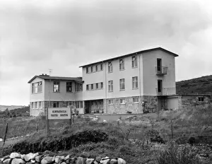 Prints of The fine modern building of the Kinnahalla Youth Hostel, in the Mourne Mountains, County Down, Northern Ireland. Date: late 1950s Down Prints: Kinnahalla Youth Hostel Print, Northern Ireland, Late 1950s