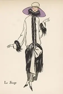 1920s Fashion Trends Prints: Monkey Fur Coat 1922