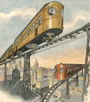 Elevated Monorail Print, 1919