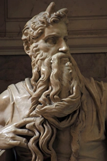 Moses. 1513-1515. Statue by Michelangelo (1475-1564). Marble Moses. 1513-1515. Statue by Michelangelo (1475-1564). Marble