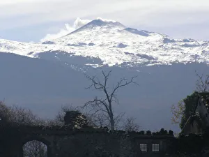 Mount Etna, with trees, Sicily, Italy Mount Etna, with trees, Sicily, Italy