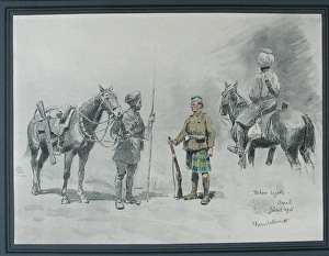 Mounted Indian Lancers at Arnel with a Scottish Highlander Mounted Indian Lancers at Arnel with a Scottish Highlander