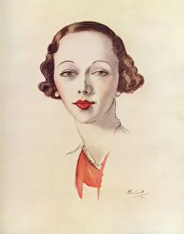 Prints of Mrs Flash Kellett, wife of Lieutenant Colonel Edward Orlando Kellett and formerly Helen Myrtle Dorothy Atherley, drawn by Olive Snell Related Prints: Mrs Flash Kellett Print, Afghanistan 1934