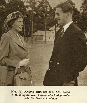 Mrs M. Knights with her son, Sen. Cadet J. R. Knights Mrs M. Knights with her son, Sen. Cadet J. R. Knights