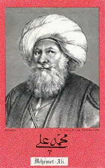 Prints of Mehmet Ali Pasha al-Mas ud ibn Agha (1769-1849) (Muhammad Ali of Egypt) - an Albanian commander in the Ottoman army, who became Wali, and self-declared Khedive of Egypt and Sudan.. Date: circa 1840 Sudan Prints: Muhammad Ali of Egypt Print circa 1840
