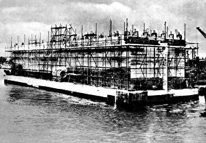 Mulberry Caisson under construction; Second World War, 1944 Mulberry Caisson under construction; Second World War, 1944
