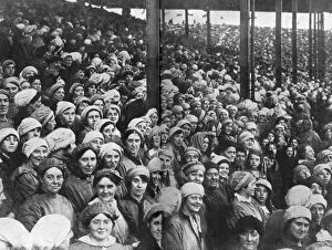 Ibrox Collection: Munition workers watch Royal Investiture on Clydeside, WW1