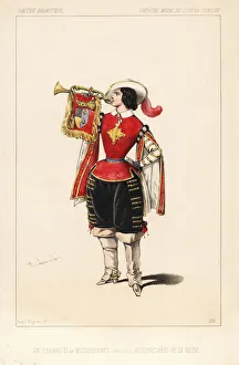 A musketeer trumpeter in the comic opera Les A musketeer trumpeter in the comic opera Les