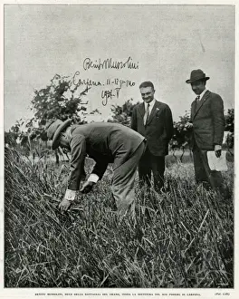Benito Mussolini in Carpena Field, 1927 Print