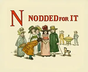 Prints of N Nodded for it Kate Greenaway Prints: N Nodded for it Print by Mary Evans Prints Online