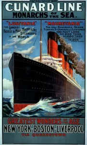 Cruise Ship Prints: Cunard Line 'Monarchs of the Sea' Print, 1907