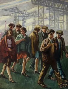 Prints of Return From Work (c.1931). Conor, William 1881-1968. Date: 1931 (circa) Painting Prints: William Conor - Return From Work Print (c.1931)