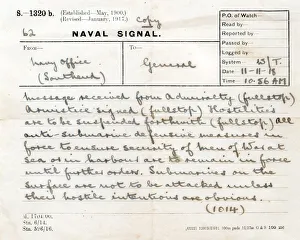 Naval Signal announcing the Armistice, WW1 Naval Signal announcing the Armistice, WW1