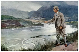 Neville Chamberlain fishing by Ernest H. Thomas Neville Chamberlain fishing by Ernest H. Thomas