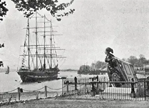 New Arethusa and Old Figurehead Print, circa 1935