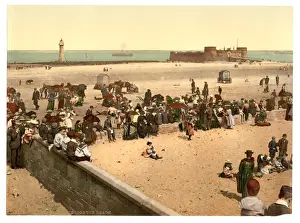 Prints of New Brighton Beach, Liverpool, England. Date between ca. 1890 and ca. 1900 Brighton And Hove Prints: New Brighton Beach Print, Liverpool, England (ca. 1890-1900)