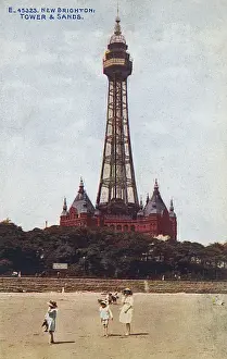 New Brighton Print: Tower and Sands circa 1913