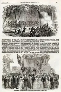Affray of Rival Aboriginal Tribes, 1854 Print