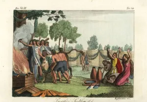 Historical Fashion Illustration Prints: Religious rites of the ancient Germanic peoples
