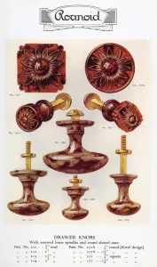 Marbled Brown Roanoid Bakelite Drawer Knobs Print