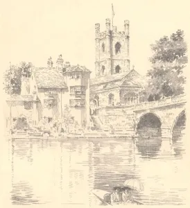 Reginald Sharpley's Thames River Sketch Print circa 1921