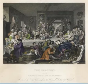 Prints of 1. Humours of an election, entertainment Date: AFTER 1752 Politic Prints: A Satirical Election Print after 1752