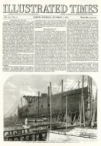 Isambard Kingdom Brunel Designs Prints: Leviathan later named SS Great Eastern under construction